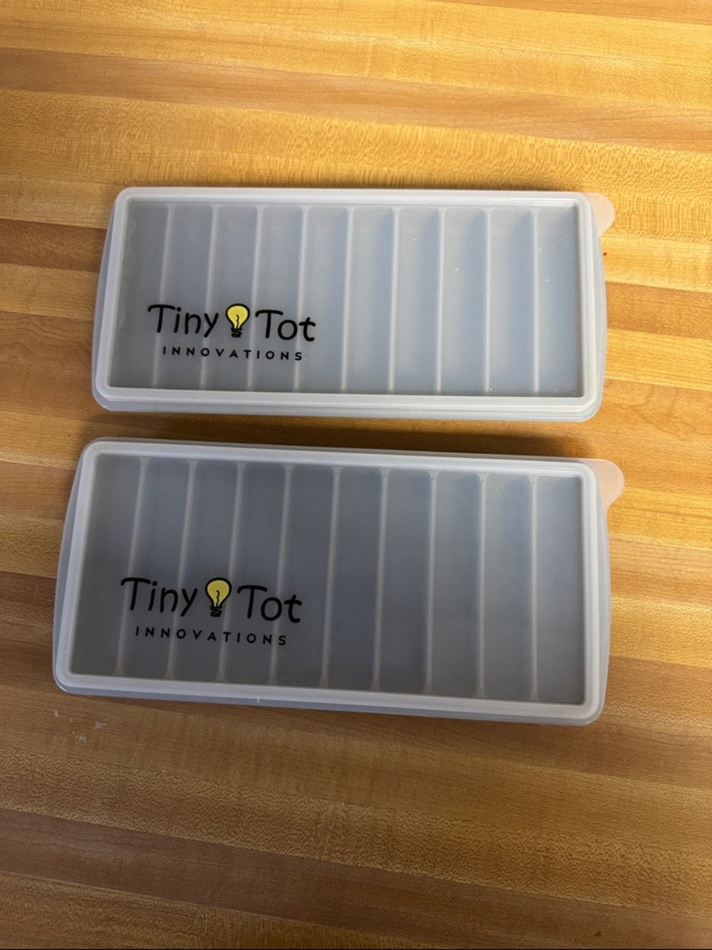 Tiny Tot Innovations Silicone Freezer Tray Duo - Gray with Yellow Logo